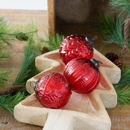 Red Mercury Glass Ornaments