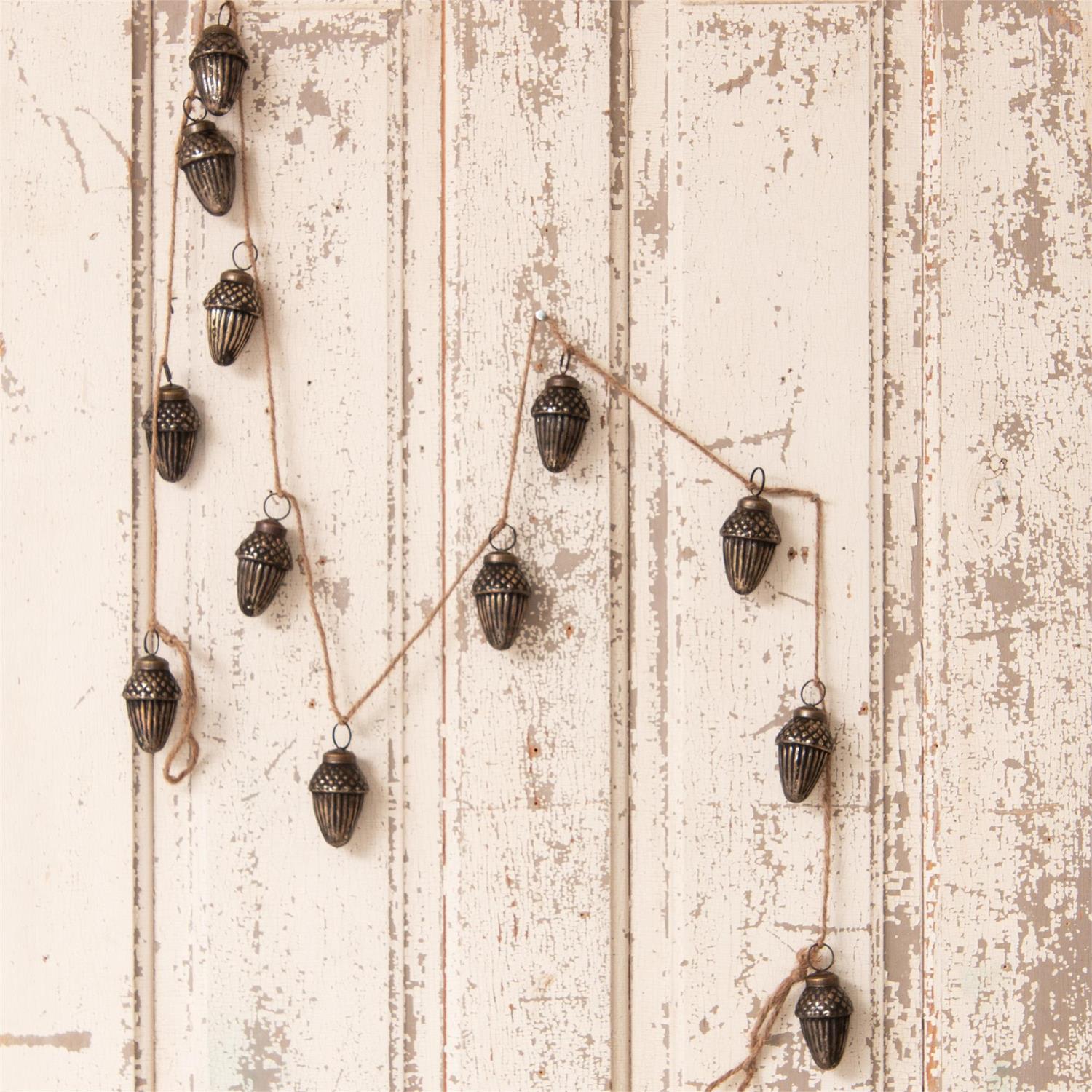 Garland - Antiqued Glass Acorns