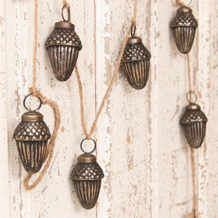 Garland - Antiqued Glass Acorns