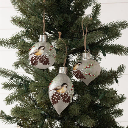 Led Ornaments - Chickadee