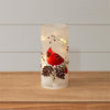 Frosted Glass Luminary- Cardinal