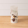 Frosted Glass Luminary- Chickadee