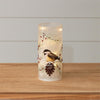 Frosted Glass Luminary- Chickadee