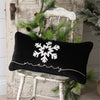 Lumbar Pillow - Black Velvet With Tufted Snowflake