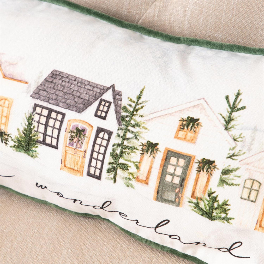 Lumbar Pillow - Cozy Winter Cottages
