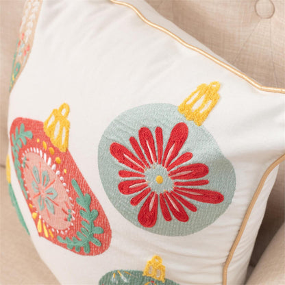 Pillow - Merry Ornaments Embroidered