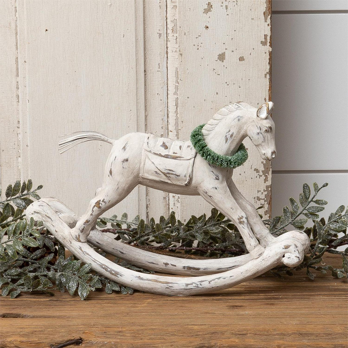 Distressed White Rocking Horse