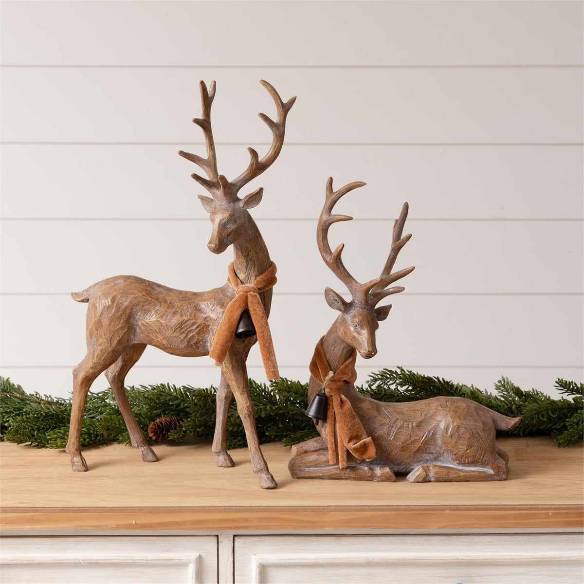 Brown Deer With Scarves And Bells