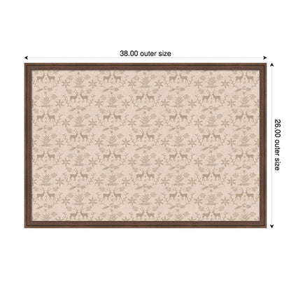 Framed Fabric Magnetic Board Reindeer Linen Wall Organization
