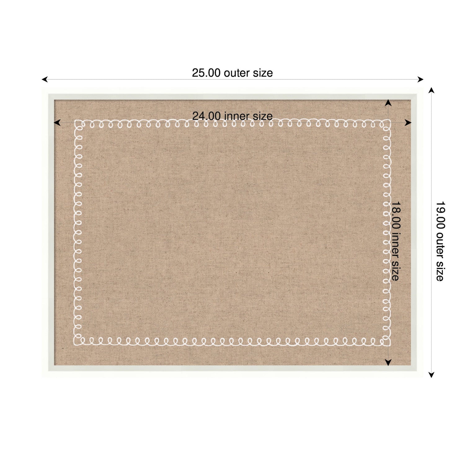 Pinboard White Scalloped Edge