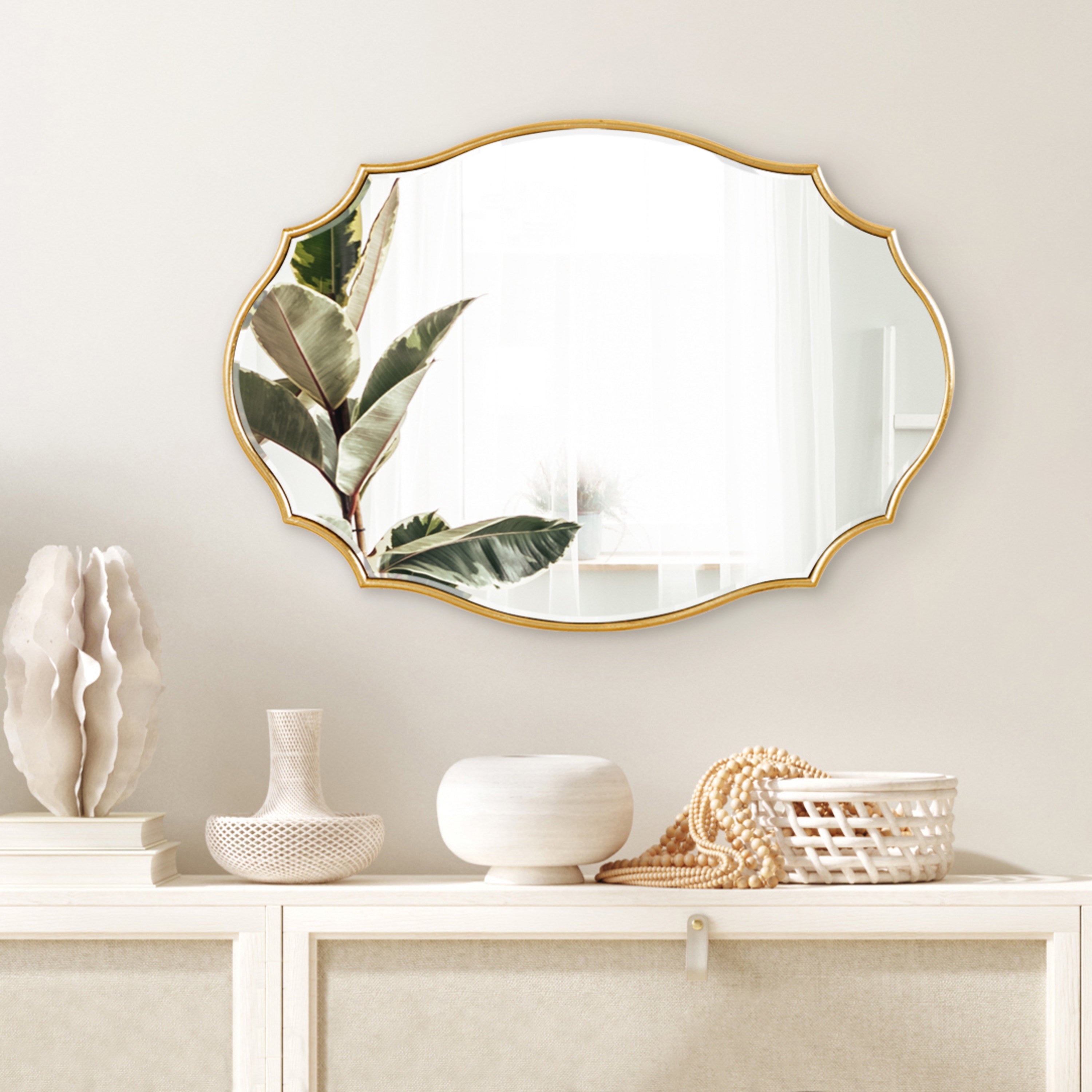 Leanna Scalloped Oval Wall Mirror