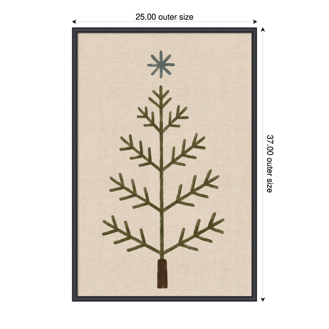 Framed Fabric Magnetic Board Scandi Tree Linen Wall Organization