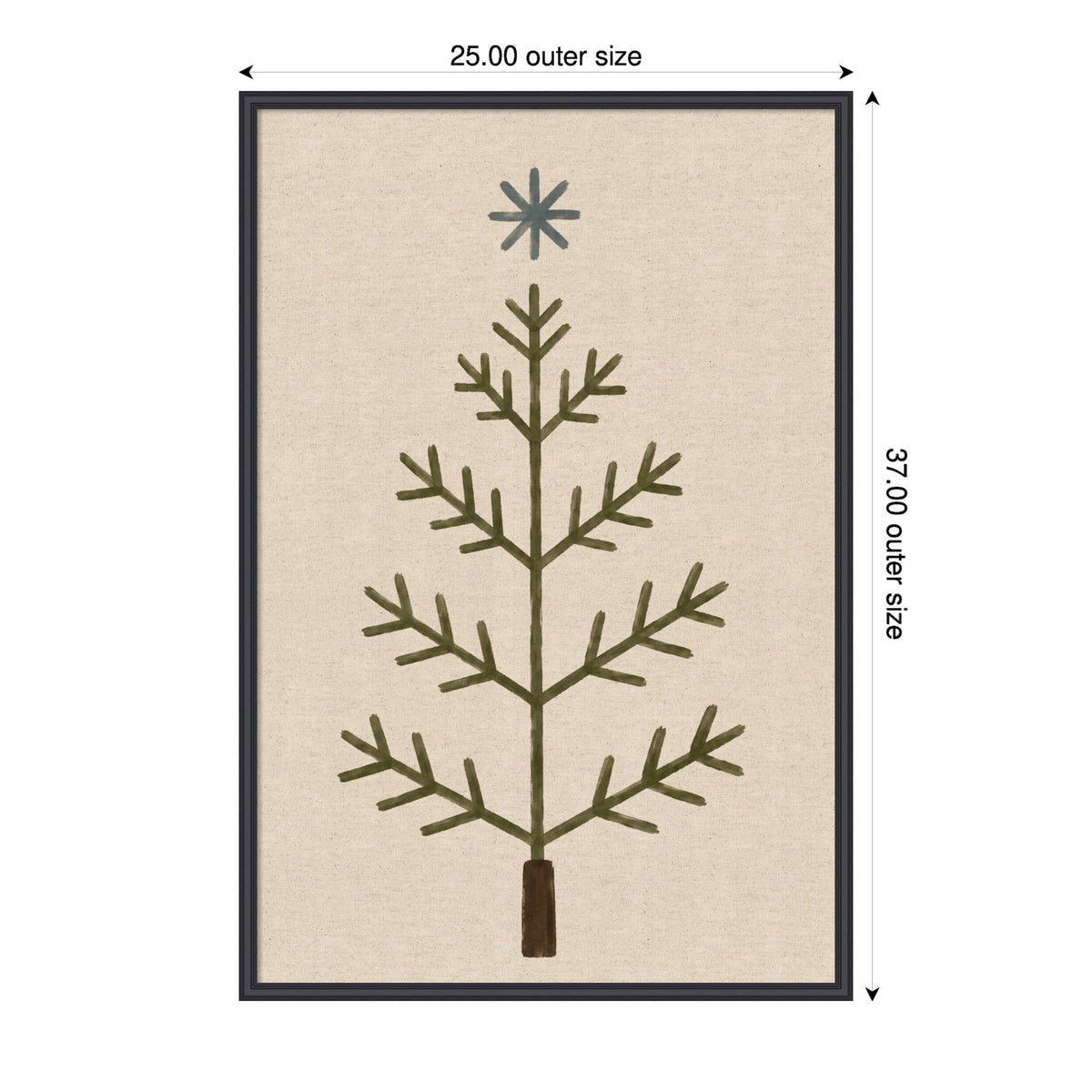 Framed Fabric Magnetic Board Scandi Tree Linen Wall Organization