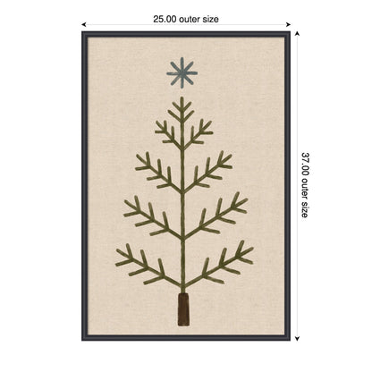 Framed Fabric Magnetic Board Scandi Tree Linen Wall Organization