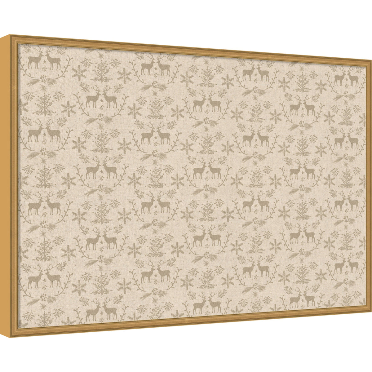 Framed Fabric Magnetic Board Reindeer Linen Wall Organization