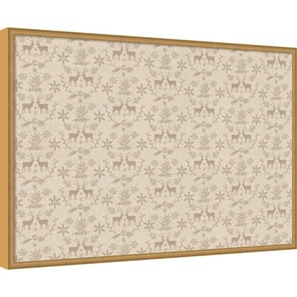 Framed Fabric Magnetic Board Reindeer Linen Wall Organization