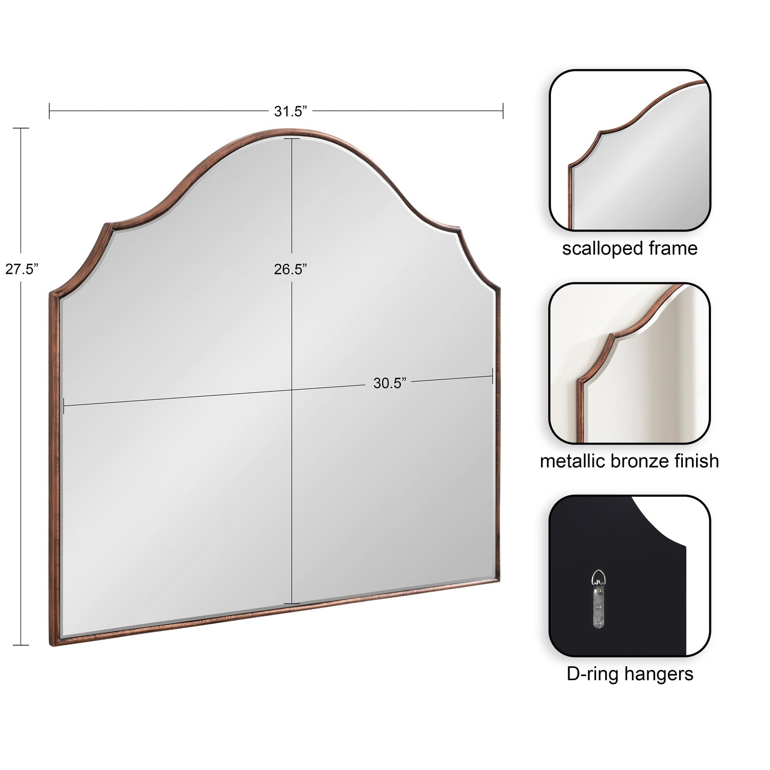 Leanna Framed Arch Wall Mirror