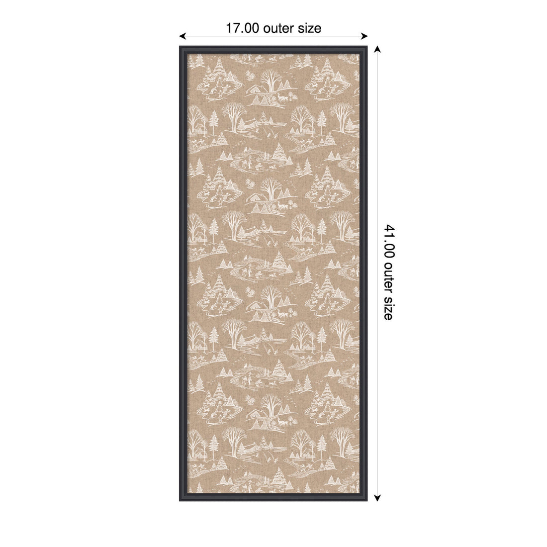 Kate and Laurel Framed Fabric Pinboard Wonderland White Toile