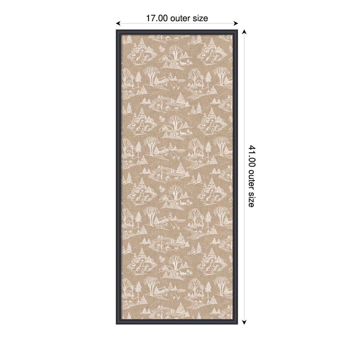 Kate and Laurel Framed Fabric Pinboard Wonderland White Toile