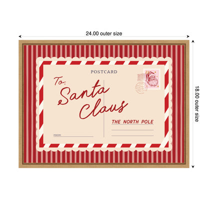 Vintage Santa Claus Postcard by Lucky Guava Framed Canvas Wall Art Print