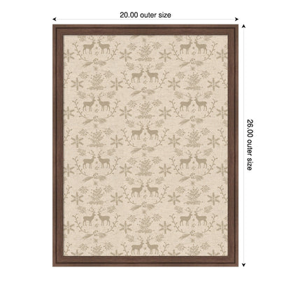 Framed Fabric Magnetic Board Reindeer Linen Wall Organization