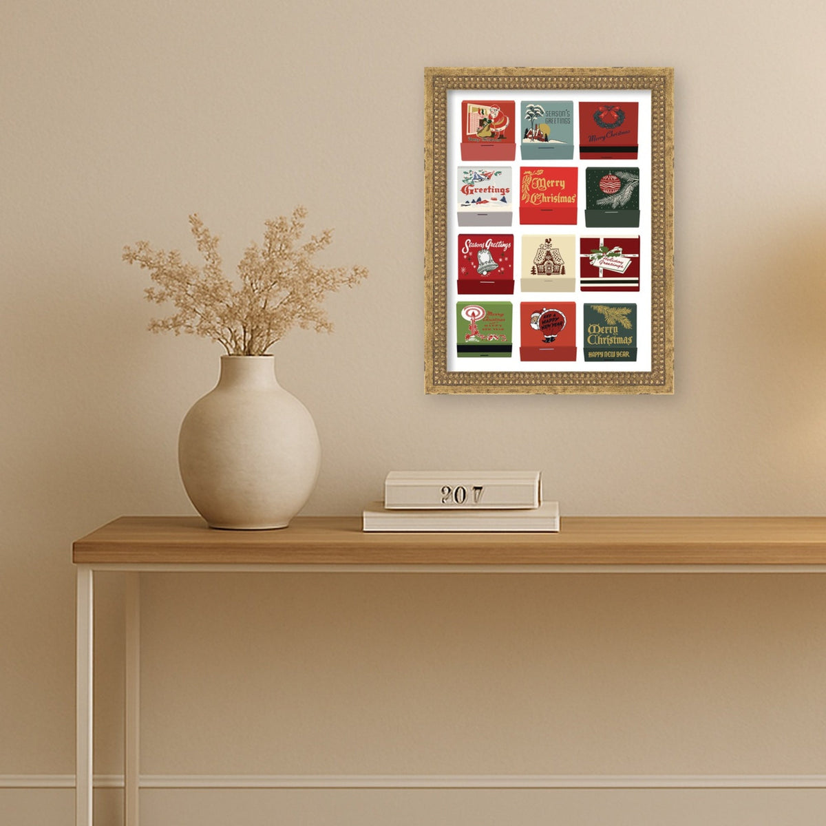 Christmas Matchbooks 5x7 by Megan Ryan Framed Mounted Canvas Wall Art Print