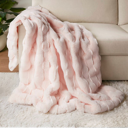Vivienne Faux Fur Throw - Pink