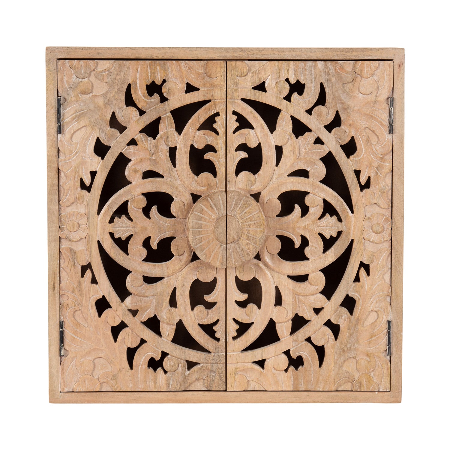 Saanvi Carved Wood Wall Cabinet