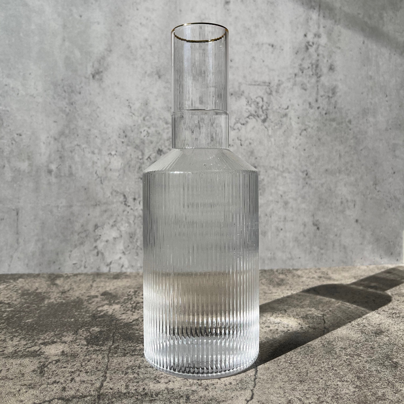 Vintage 1922 Ripple Carafe with Gold Rim