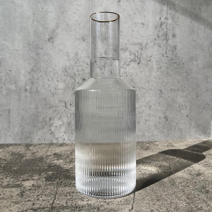 Vintage 1922 Ripple Carafe with Gold Rim