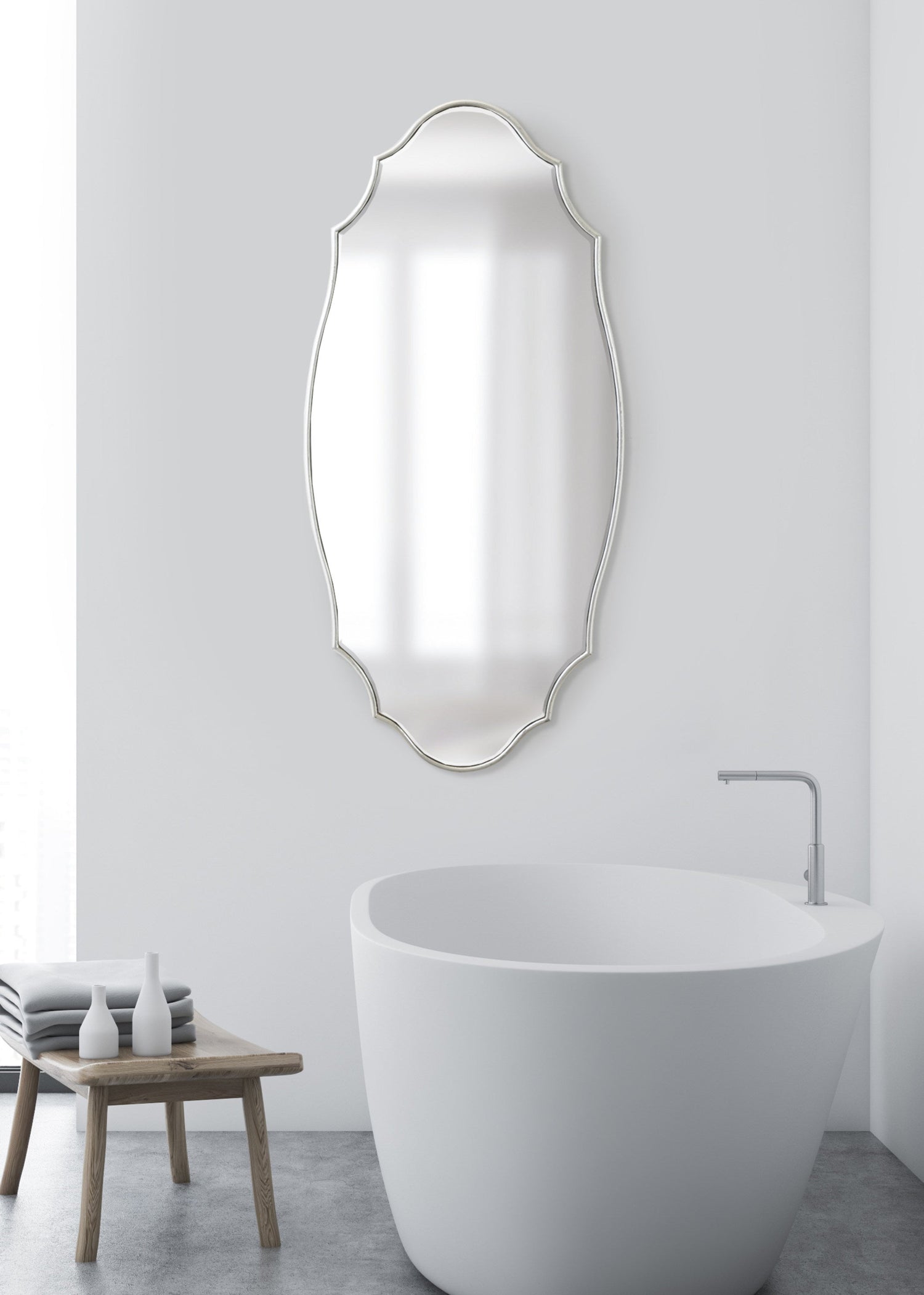 Leanna Scalloped Oval Wall Mirror