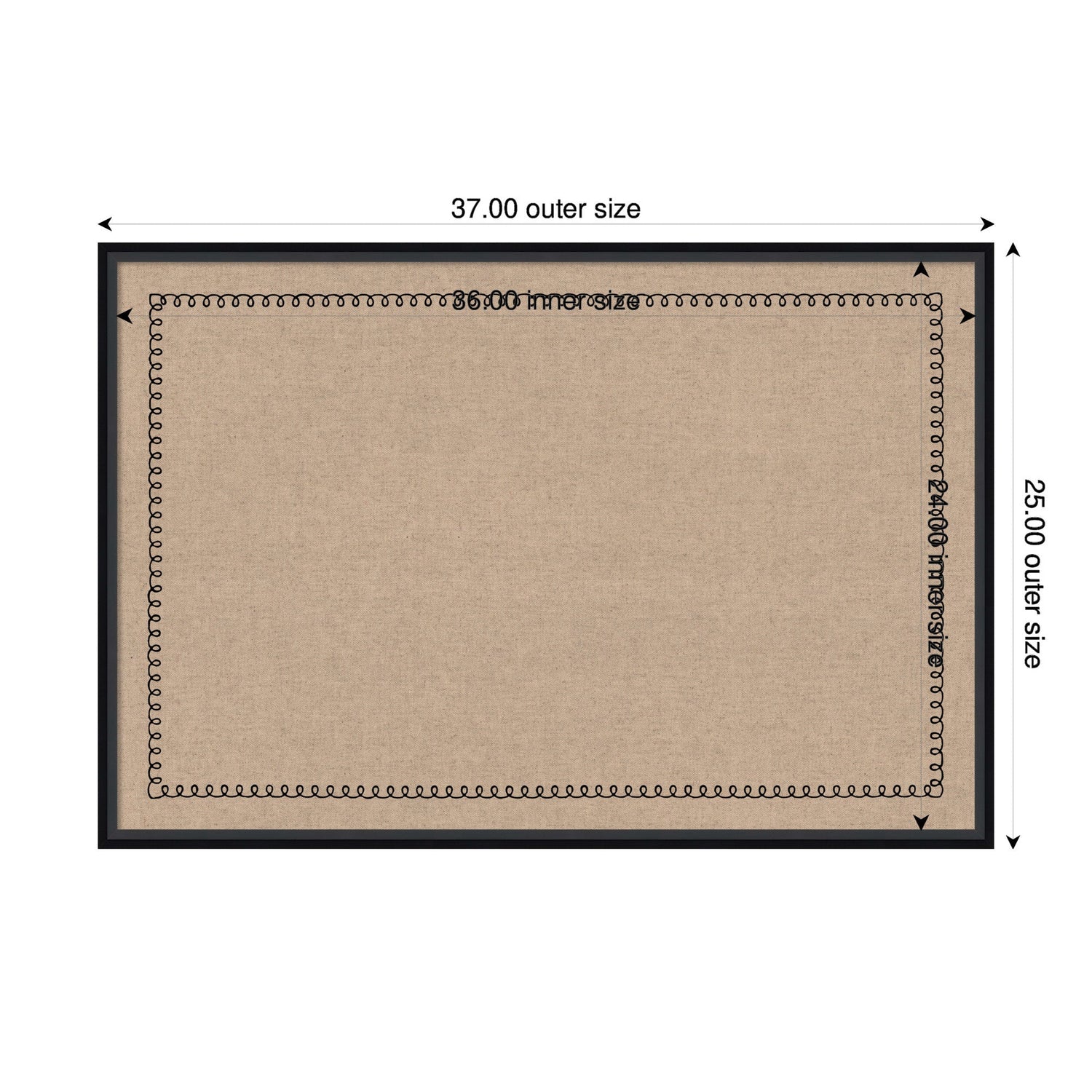 Pinboard Black Scallop Print