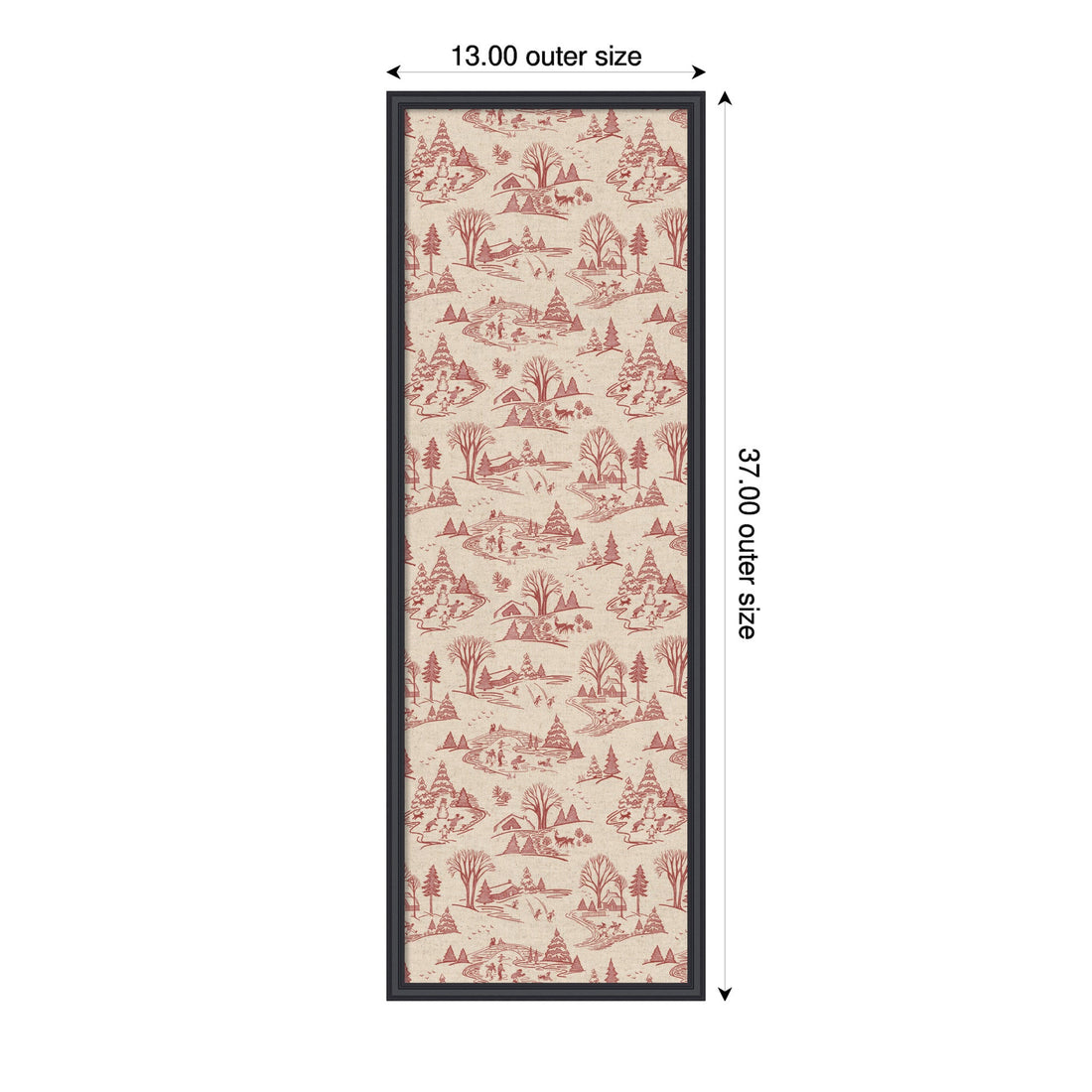 Framed Fabric Magnetic Board Wonderland Red Toile Wall Organization