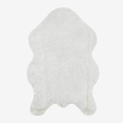 Cream Rabbit Plush Rug Flashrug