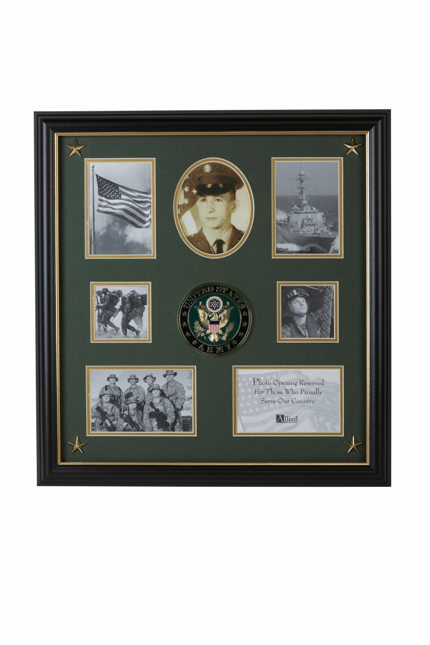 U.S. Army Medallion 7 Picture Collage Frame with Stars