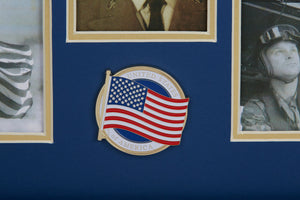 American Flag Medallion 5 Picture Collage Frame