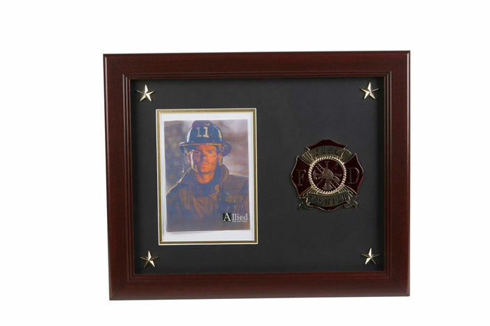 Firefighter Medallion 5-Inch by 7-Inch Picture Frame with Stars