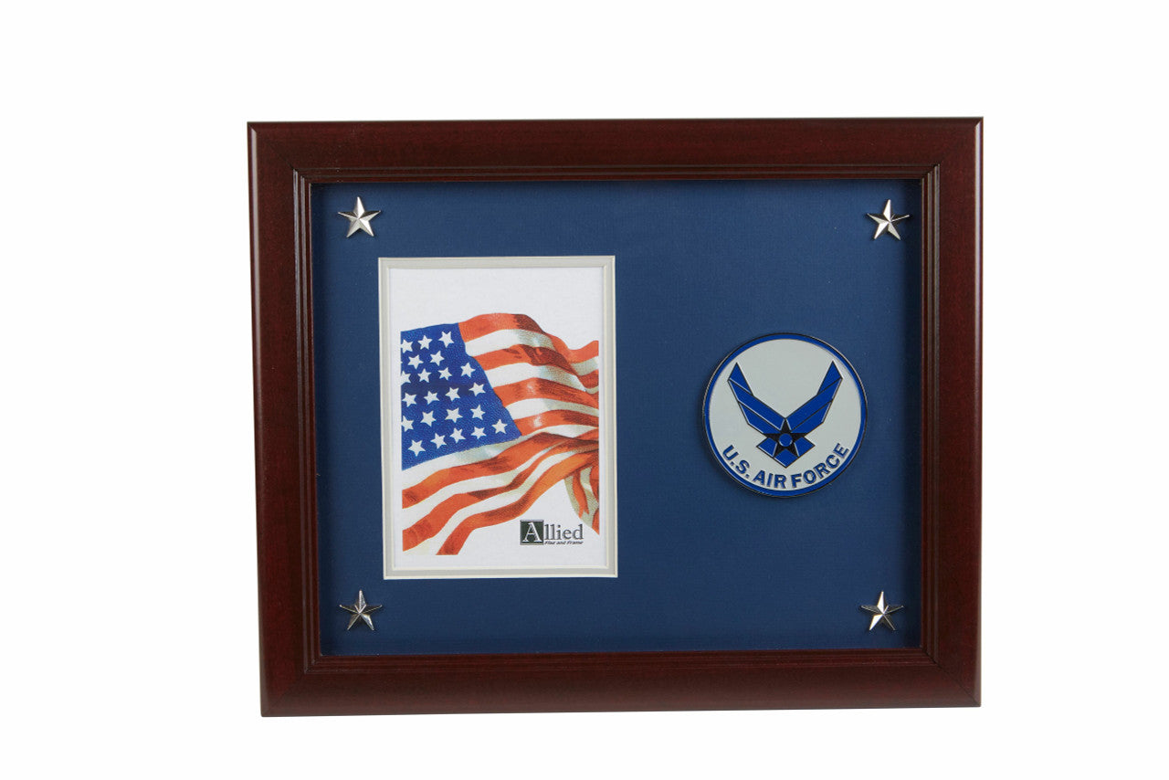 Aim High Air Force Medallion 5-Inch by 7-Inch Picture Frame with Stars