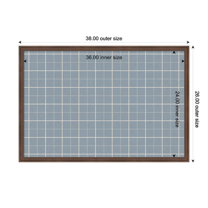 Framed Fabric Pinboard Light Blue Plaid Wall Organization