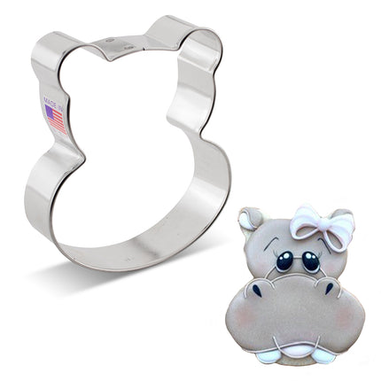 Hippo Face Cookie Cutter 3.5