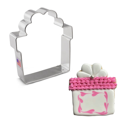 Present with Bow Cookie Cutter by Flour Box Bakery, 3.25