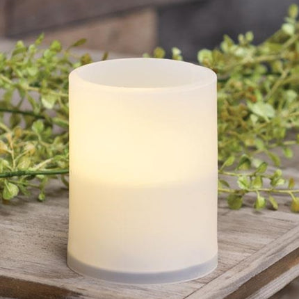 Warm Light White Timer Pillar Candle, 3x4