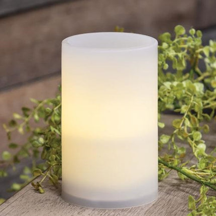 Warm Light White Timer Pillar Candle, 3x5