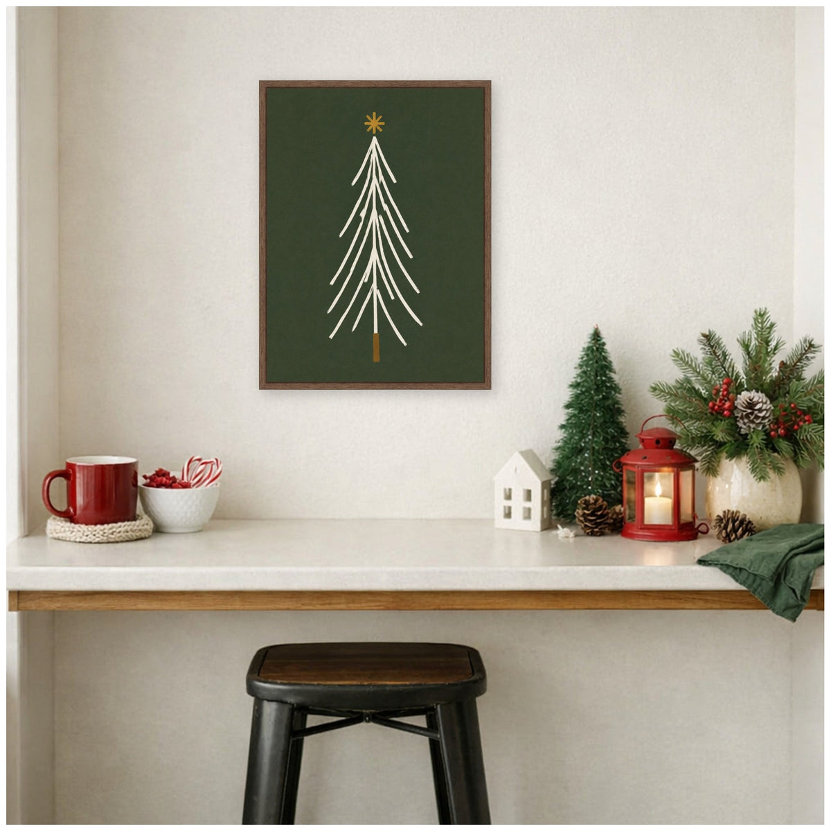 Minimalist Tree by Laura Moss Framed Canvas Wall Art Print