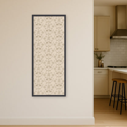 Framed Fabric Pinboard Reindeer Linen Printed Bulletin Board