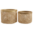 Woven Cane Round Baskets Set of 2