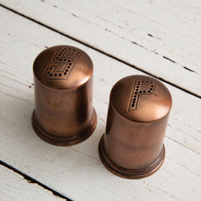 Copper Finish Salt and Pepper Shakers