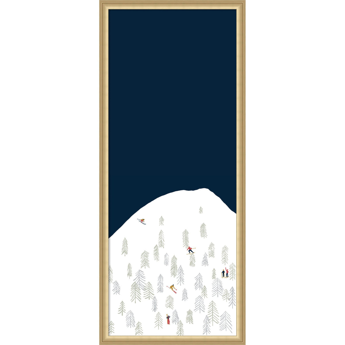 Kate and Laurel Framed Fabric Pinboard Winter Skiers