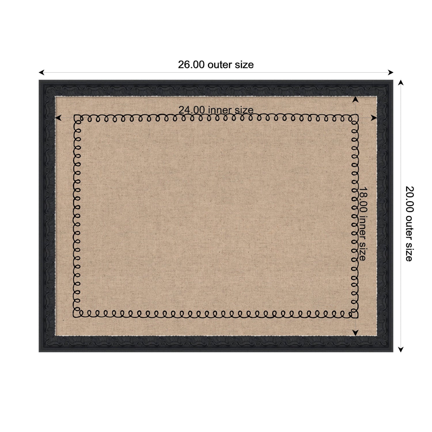 Pinboard Black Scallop Print