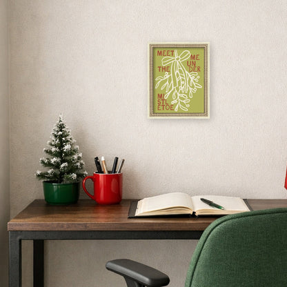 Mistletoe by Kikiandnim Framed Mounted Canvas Wall Art Print